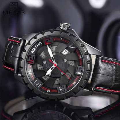 Мужские часы Megir 1074 black-red