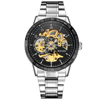 Механічний годинник з автопідзаводом Winner Tony (silver-black)