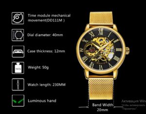 Механічний годинник Forsining Rich (gold)