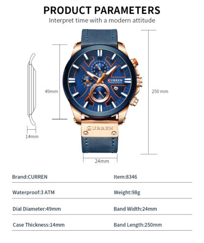 Мужские часы Curren 8346 (blue)