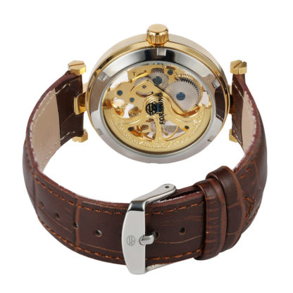 Механические часы Forsining Skeleton (brown-gold)