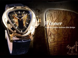 Механічний годинник з автопідзаводом Winner Triangle (gold)