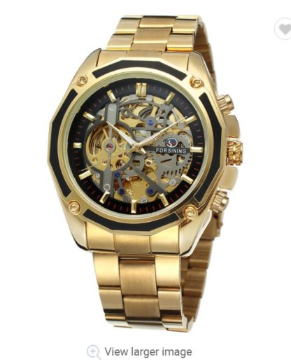 Механические часы Forsining Skeleton (gold-black)