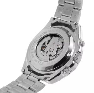 Механічний годинник з автопідзаводом Forsining Skeleton (silver)
