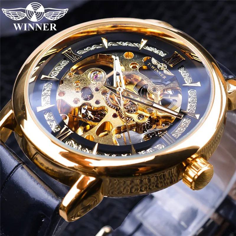 Механічний годинник T-Winner Skeleton (black-gold) Механічний годинник T-Winner Skeleton (black-gold)