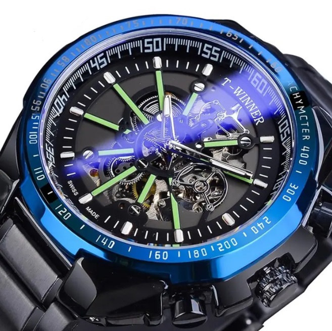 Механічний годинник з автопідзаводом T-Winner (black-blue) Механічний годинник з автопідзаводом T-Winner (black-blue)