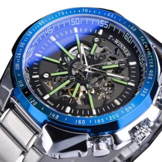 Механічний годинник з автопідзаводом T-Winner (silver-blue)