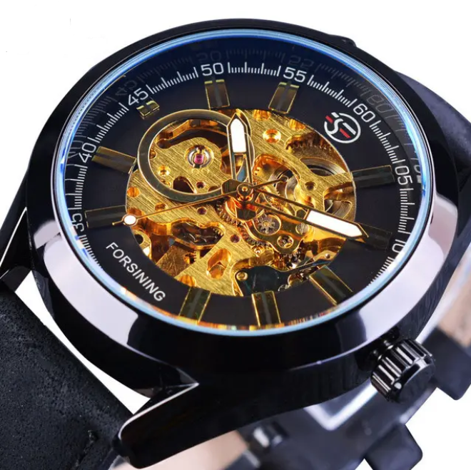 Механічний годинник з автопідзаводом Forsining Skeleton (black) Механічний годинник з автопідзаводом Forsining Skeleton (black)
