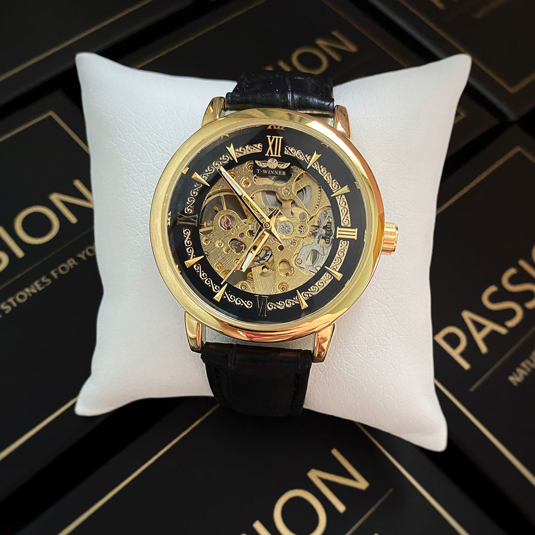 Механічний годинник T-Winner Skeleton (black-gold) Механічний годинник T-Winner Skeleton (black-gold)