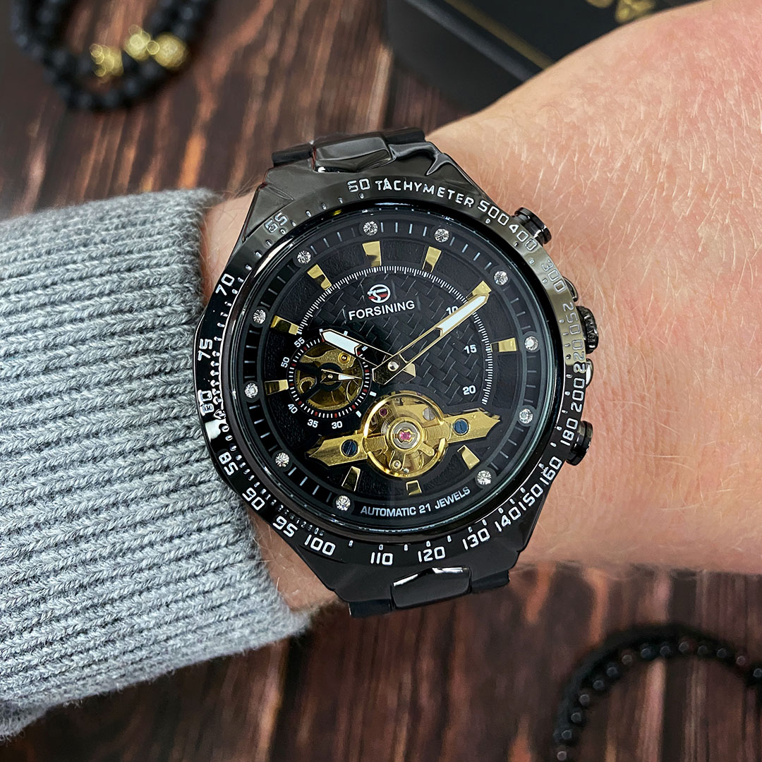 Механічний годинник з автоподзаводом Forsining (black) Механічний годинник з автоподзаводом Forsining (black)
