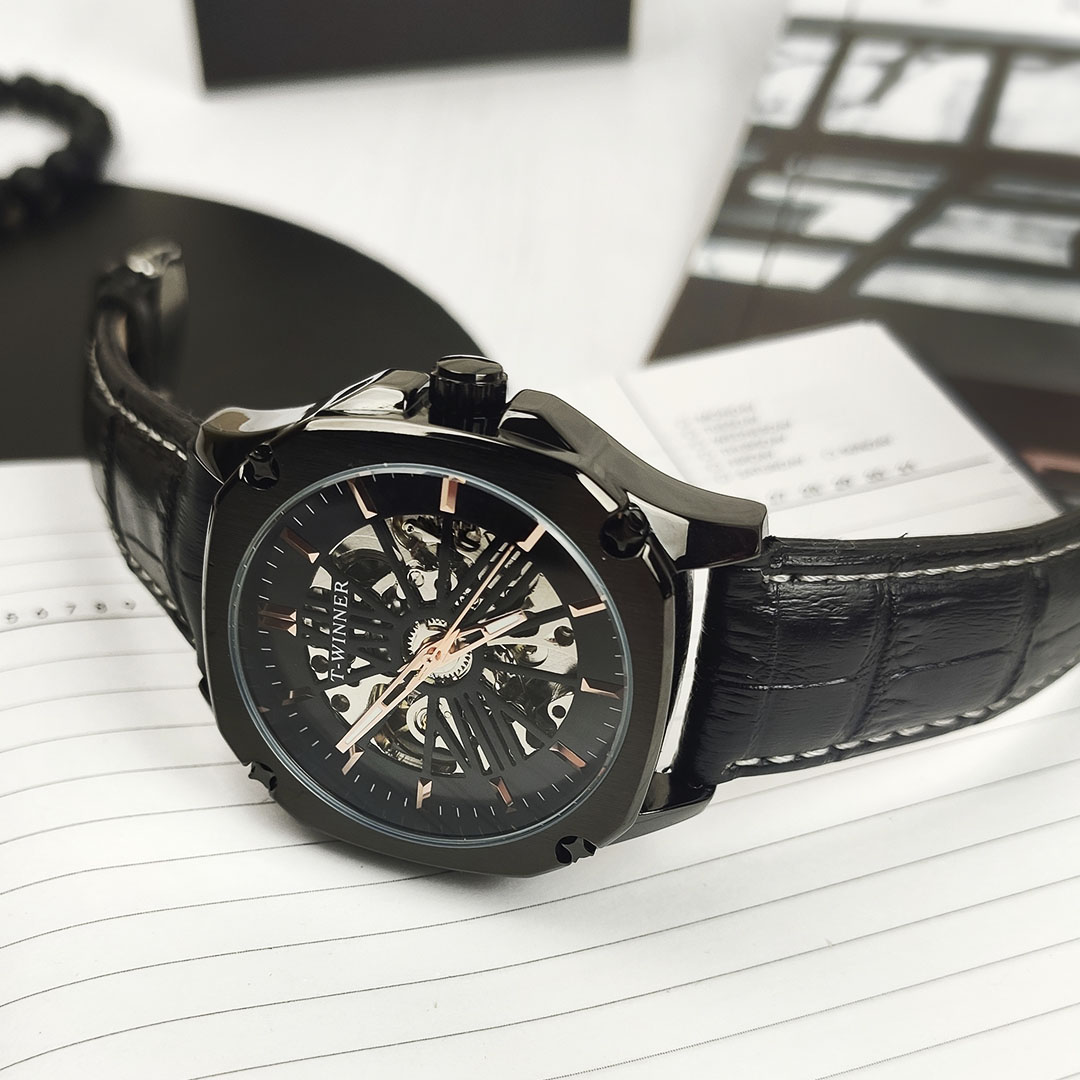 Механічний годинник з автопідзаводом T-Winner Skeleton (black) Механічний годинник з автопідзаводом T-Winner Skeleton (black)