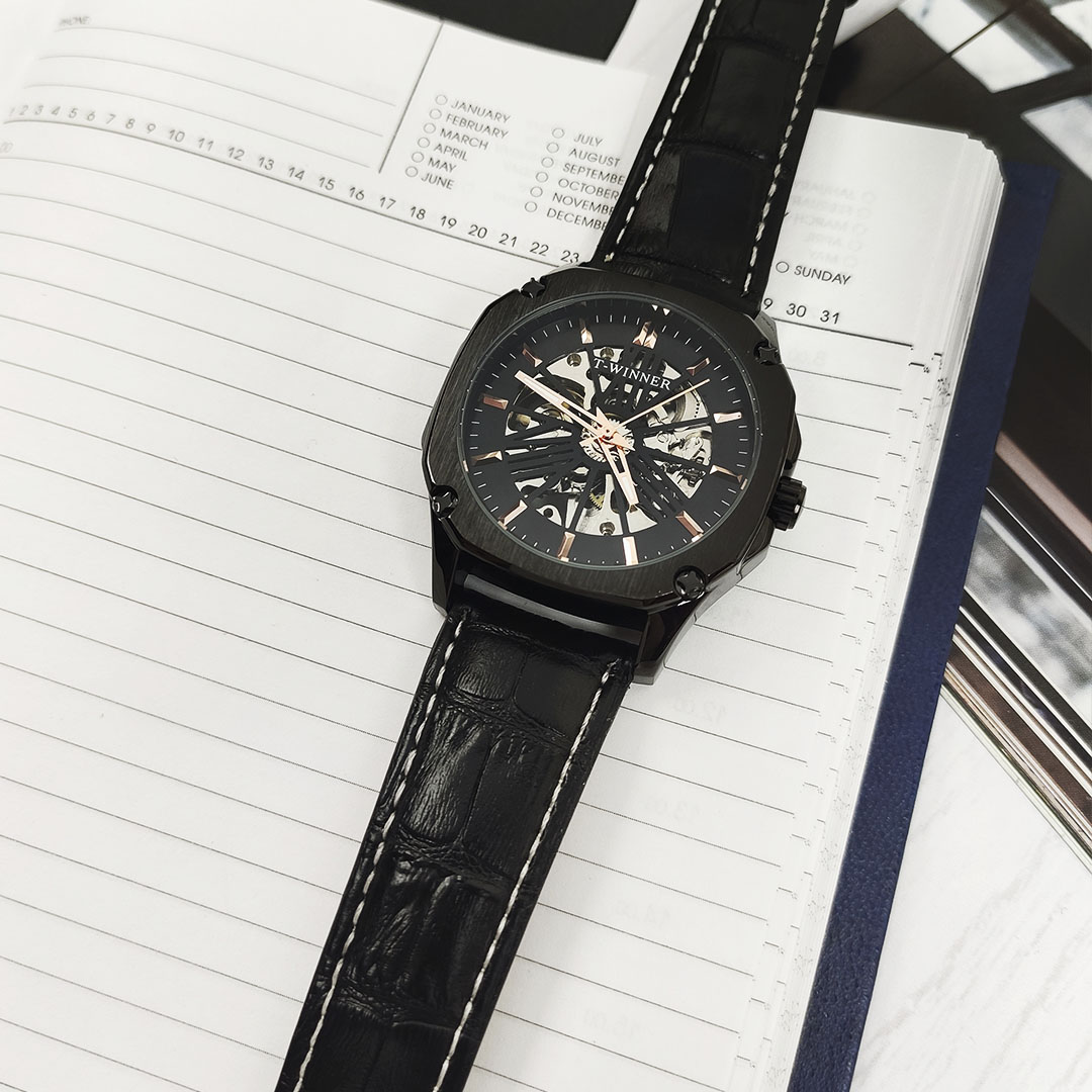 Механічний годинник з автопідзаводом T-Winner Skeleton (black) Механічний годинник з автопідзаводом T-Winner Skeleton (black)