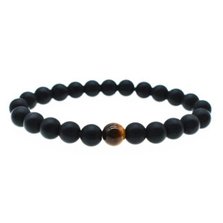 Браслет з натуральних каменів Tiger чорний унісекс