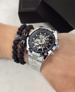 Браслети з натуральних каменів Black Lava set