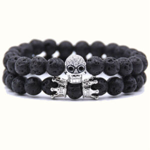 Браслети з натуральних каменів Silver Lava set