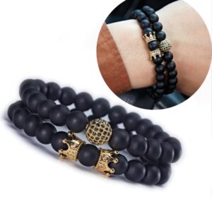 Браслети з натуральних каменів Royal Golden set